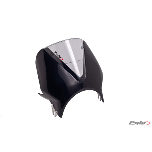 PUIG Black Fairing With Vision Screen (Light Smoke) 005NH