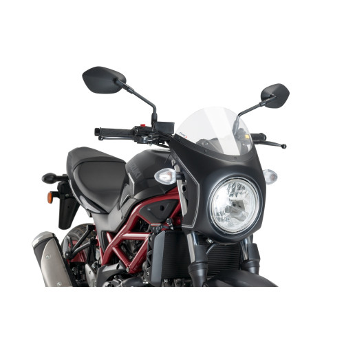 PUIG Retro Black Semi Fairing And Screen 195mm (Clear) 3169W