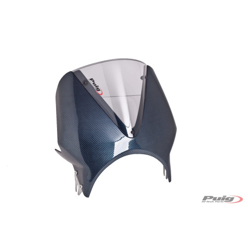 PUIG Black Fairing With Vision Screen (Light Smoke) 005CH
