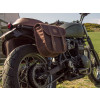 Brown 8L Waxed Canvas LOX Saddlebag By Longride CUS129WBRO