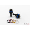 PUIG Short Bar End Weights With Coloured Rim (Black) 8019N