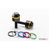 PUIG Short Bar End Weights With Coloured Rim (Black) 8024N