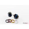 PUIG Short Bar End Weights With Coloured Rim (Black) 8863N